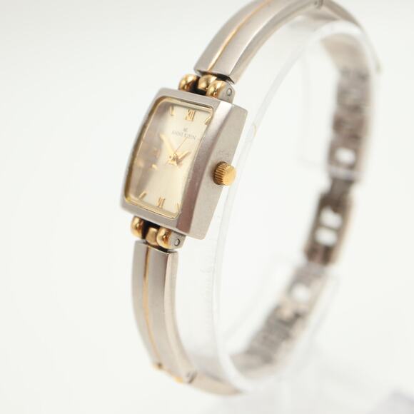 Anne Klein Womens Two Tone Watch 16mm Rectangle Metal Bracelet with New Battery - Picture 11 of 16